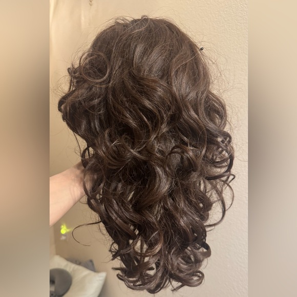 Synthetic Brown Curly Hair Wig - Picture 4 of 5